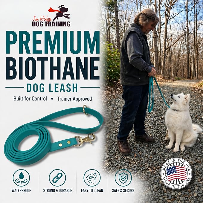 Gummy K9 Dog Leash, Biothane, Dog Training Leash, Made in The USA, 6 Feet, Various Sizes & Colors (1/2, Teal)