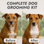 Kong 2-Speed Cordless-Corded Dog Clipper Kit – Stainless Steel Blade, Waterproof, LED Spotlight, Use-While-Charging, 6 Guide Combs, Ergonomic Handle – Red/Gray, Medium Coat Types