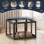 Jalove 24" H Acrylic Dog Playpen Indoor,Relieves Pet Anxiety | Ideal for Small Dogs, 8 PCS Plastic Puppy Playpen with Door, Clear PlayPen for Dog Rabbit, Easy Assemble Pen, Black