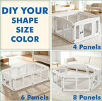Clear Puppy Playpen Indoor - Ideal for Small & Toy Dogs - Height 24 Inch, 6 Panels, Black