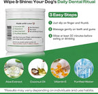 Dog Teeth Cleaning Wipes - Natural Coconut Oil & Aloe - Dental Wipes for Dogs - No-Rinse Pet Dental Finger Wipes - 50 Count
