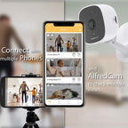 AlfredCam Indoor Wireless Security Camera, 1080P, 24/7 Continuous Recording | Baby/Pet/Nanny Cam, Motion Detection, Night Vision, Two-Way Audio, No Subscription, Quick Setup, Phone as Monitor