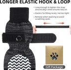 PUPTECK Anti Slip Dog Socks with Double Grippers for Hardwood Floors, Shoes for Hot/Cold Pavement, Boots & Paws Protectors to Prevent Licking, Traction Booties for Senior Small Large Dogs