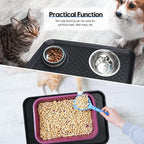 6 Pcs Multi Purpose Boot Tray Waterproof Shoe Mat Tray Indoor Outdoor PET Feeding Mat for Dog Cat Food Bowl Floor Protection with Anti Slip Floor Clean (Black, 24 x 16 x 1.2 inch)