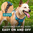 Embark Adventure XL Dog Harness – No-Pull, Reflective Trim, Military-Grade Nylon, Dual Leash Clips, Gel-Lined Handle for Extra Large Dogs
