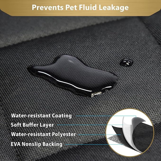 F-color SUV Cargo Liner for Dogs - Heavy Duty Cargo Cover for Mid-Size SUVs | Water Resistant, Bumper Flap, Non-Slip Mat, Car Trunk Dog Car Seat Cover Prevents Scratches Pet Hair Mud Dirt for Sedans Vans