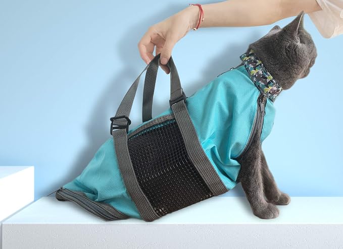 Cinf Cat Restraint Grooming Bag, Anti-Scratch Tool for Nail Trimming | Safe grooming restraint bag controls cat movement for bathing, nail trimming, injections and veterinary examinations