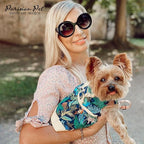 Parisian Pet Amazonia Dog Dress - Summer Clothes for Large Dogs Girl - Tropical Pet Dress - Beach Dog Outfit - Lightweight Puppy Clothes - Jungle Print Dresses for Dogs - Female Dog Apparel