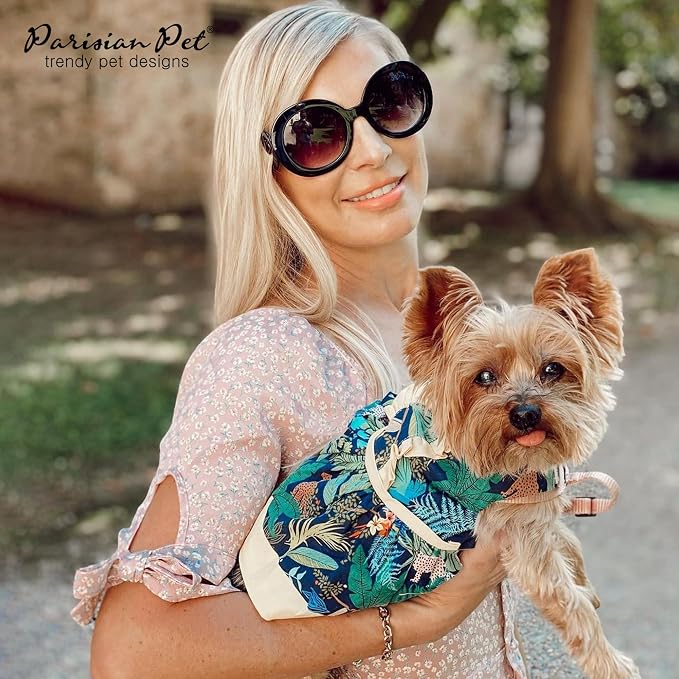 Parisian Pet Amazonia Dog Dress - Summer Clothes for Small Dogs Girl - Tropical Pet Dress - Beach Dog Outfit - Lightweight Puppy Clothes - Jungle Print Dresses for Dogs - Female Small Dog Clothes