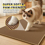 Cat Litter Mat, 30"x24", Waterproof, Easy to Clean (Brown-1Pack) | Double-Layer Honeycomb for Effective Litter Trapping, Premium Durable EVA, Non-Slip, Paw-Friendly Soft Surface