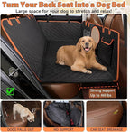 Hard Bottom Back Seat Extender for Dogs, Dog Car Seat Cover for Back Seat, Holds 420lbs, Durable Waterproof Pet Car Bed Dog Hammock for SUV/Car/Small Truck (Black)