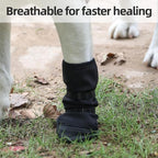 Anti-Lick Breathable Dog Recovery Boots for Injured Paws, Black M | Non-Slip Sole, Adhesive Strap Dog Shoes for Medium Large Breeds
