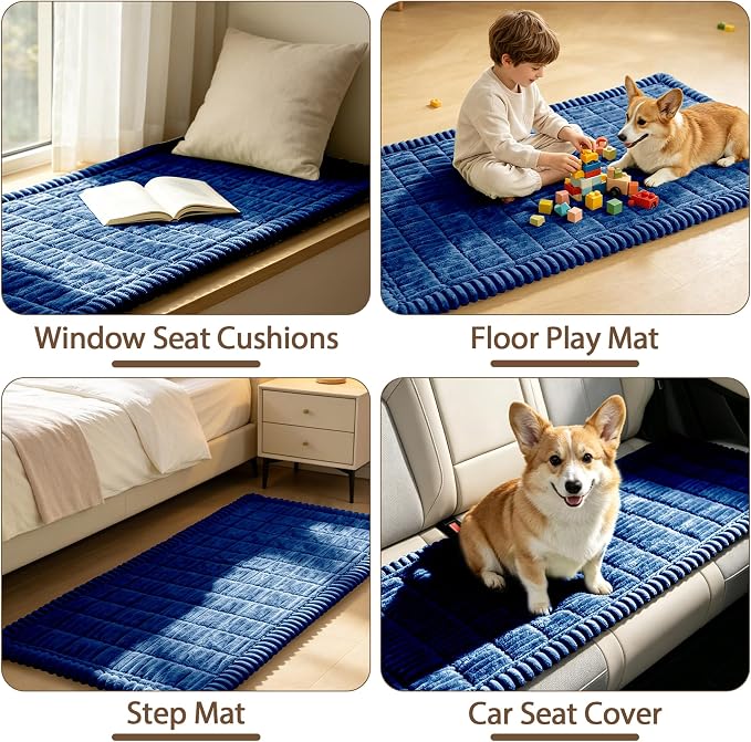 FUANGUI Waterproof Couch Cover Sofa Cover for Dogs and Pets Sofa Protector | Non-Slip Washable Fuzzy Soft Cat Bed Sofa Slipcover for 2-3 Cushion Couch Sofa Pet Friendly, Navy Blue, 27.6" x 59.1", 1 pcs