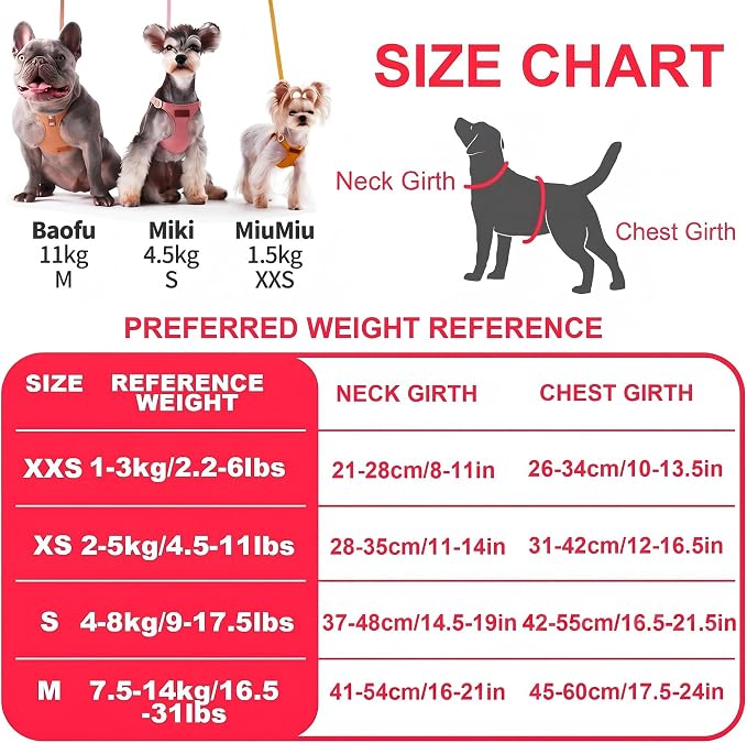 Puppytie XXS Puppy Harness and Leash Set, Red Camellia, XXS (2.2–6 lbs) | Puppy Harness for Small Dogs, Teacup and Yorkie Harness, Soft Lightweight and Adjustable, Small Puppy Harness for Daily Walks