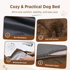 Comfort Expression Orthopedic Dog Bed for Medium Size Dog with Bolster | Waterproof Dog Couch Bed with Washable Cover & Non-Slip Bottom, Supportive Egg Crate Foam Medium Pet Bed, 30x20 Inch