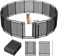 Thickened Metal Tube Dog Playpen Outdoor, Low Threshold Dog Pen, Heavy Duty 40" H 16 Panels for Pet Playpens Indoor, Portable Pet Fence for Yard RV Camping