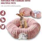 Bubble Round Cat Tunnel for Indoor Cats, Dusty Pink | Peekaboo Cave Toy with Dangling Balls, Donut Tunnel Bed with Circle Mat for Puppy Kitten Rabbit