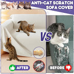 Loiion Cat Scratch Proof Furniture Protector Waterproof Sofa Cover 150"x91" | Pet-Friendly Couch Protector, Anti-Scratch & Anti-Slip Sofa Cover For Cats Dogs Kids, Machine Washable