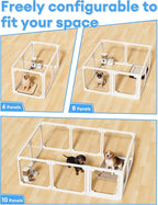 Acrylic Dog Playpen Extension Panels - 2 Pcs Clear DIY Fence Panels for Pet Playpen,Tool-Free Assembly,Detachable & Portable,for Separation/Size Modification