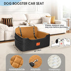 GL GLENSLAVE Dog Car Seat for Medium/Large Dogs,Pet Booster Car Seats for Under 50lbs or 2 Small Dogs, Detachable and Washable Pet Bed,Multi-Functional Travel Dog Bed(Black/Brown)
