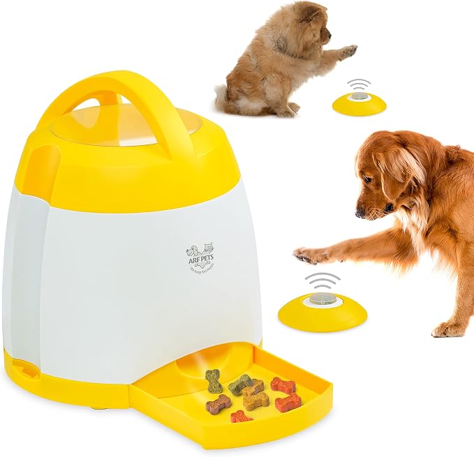 Arf Pets Dog Treat Dispenser with Remote Button – Dog Memory Training Activity Toy – Treat While Train, Promotes Exercise by Rewards, Improves Memory & Positive Training for A Healthier & Happier Pet