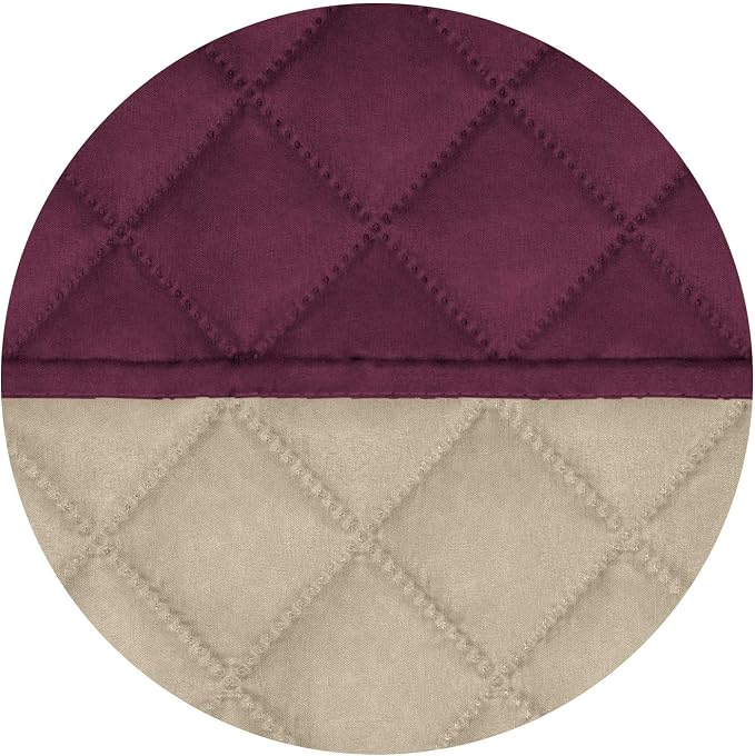 PureFit Reversible Quilted Couch Covers for Dogs Oversized Sofa Cover 78” | Wine/Beige, Water Resistant Couch Protector, Washable Pet Couch Cover with Non Slip and Elastic Straps For Kids