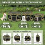 Siedihit Dog Playpen, Medium Dogs Tent Crates Cage Indoor/Outdoor | Portable Pop Up Dog Kennel Playpen with Carrying Case for Dogs/Cats/Rabbits(Cottagecore, Medium)