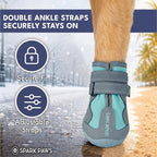 Spark Paws 365 Dog Shoes - All-Season Boots for Winter Snow & Hot Pavement | Water-resistant, anti-slip, stay-on straps - rain, ice & summer booties in one. Reflective; small, medium & large dogs