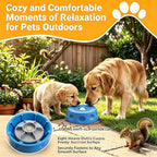 BPA Free Rolling Ball Slow Feeding and Licking Bowl Feeding and Care kit | Pet grooming comb nail clipper kit suitable for small and medium-sized dogs and cats, non slip dishwasher safe, blue