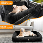 Dog Car Seat for Medium/Large Dogs Under 100 Lbs,Multi-Functional Dog Car Bed Washable Pet Travel Safety with Thick Cushion, Soft & Removable,for All Cars Back Seat (Black)