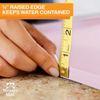 Neater Pet Brands Neater Mat Pet Mats for Food and Water, Cat & Dog Bowl Mat Waterproof Silicone, Feeding Tray, Dog Food Mats for Floors, Placemat w/Raised Edge for Under Bowls, 24" x 16", Light Pink