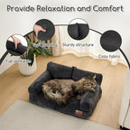 Hollypet Small Dog Large Cat Bed Puppy Couch Beds for Pets up to 25 lbs | Fluffy Dog Cat Couch Plush Soft Warming Pets Beds with Machine Washable Cover and Non-Slip Bottom