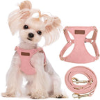 Puppytie XS Dog Harness and Leash Set, Pink, XS (4.5-11 lbs) | Extra Small Dog Harness, Puppy Harness and Leash, Soft Lightweight and Adjustable, Xsmall Dog Harness for Daily Walks