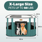 Dog Playpen - Foldable Cat Play Pens for Pubby,Kitten, Rabbit,Portable Pet Tent with Carring Bag for Indoor/Outdoor Travel Camping Blue X-Large