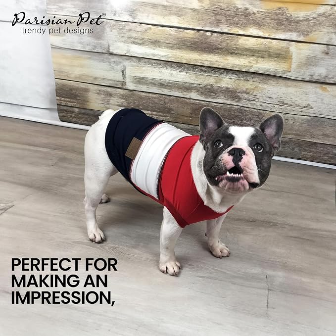 Parisian Pet World Champion Dog Tank Top - Breathable Cotton Pet Apparel - Red Puppy Clothes - Lightweight Doggie T Shirts for Dogs - Comfortable Sporty Dog Clothes - Summer Shirts for Medium Dogs