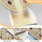 Bienbee Cat Litter Mat, 33" x 22" Dense Trapping Mesh for Litter Boxes | Litter Box Mat with PVC Mesh, Waterproof &Urineproof, Non-Slip Grip, Soft On Kitty Paws and Easy to Clean to Protect Floor