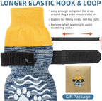 PUPTECK Anti Slip Dog Socks, Shoes with Grippers to Prevent Licking Hardwood Floors Traction, Rubber Boots & Paw Protectors for Small Medium Large Dogs Cold/Hot Pavement, Senior Dogs Booties Blue