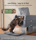 CATLIKE XXXL Stainless Steel Cat Litter Box - 3-Layer Urine Leak-Proof, Enclosed Design w/Charcoal Filter for Maine Coon & Multi-Cat Homes, Includes Metal Scoop & Extra Large Mat (2026 Upgrade)