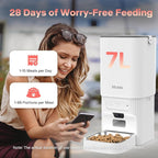 Automatic Cat Feeder with Camera - 5G WiFi Cat Food Dispenser with Night Vision, 7L Dog Feeder Automatic, 1-15 Meals, 1-99 Portions, 2-Way Audio, Jam Free, 10s Voice Recording, Timed Auto Pet Feeder