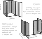 Vantas 80" x 32" Foldable Freestanding Extra Wide Dog Gate with Door,Black | Freestanding Dog Gate for Stairs and Doorways, Renter Friendly No Drill, Extra Wide, Easy Storage, With Support Feet