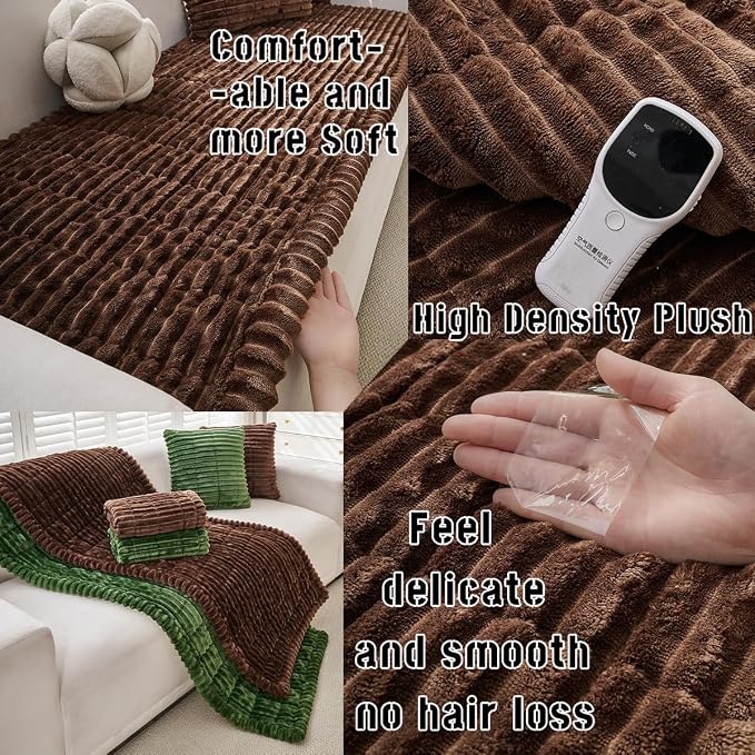 Mitid Sofa Cover Fuzzy Couch Cover for Pet, Couch Covers for Dogs Pets Mat | Washable Non-Slip Sofa Slipcover Cushion Protector Pets Friendly Mat, Dog Couch Cover, Square Couch Covers for Dogs Non Skid
