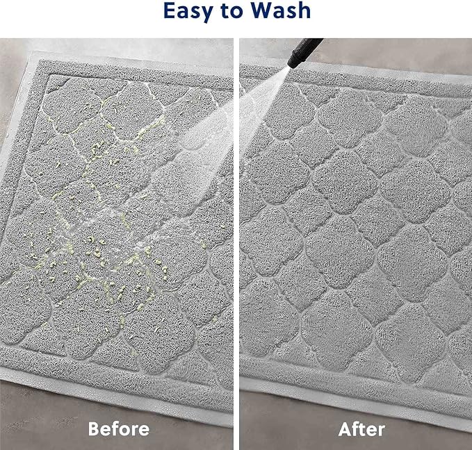 Cat Litter Box Mat, Kitty Premium PVC Pad, Durable Trapping Rug, Phthalate Free, Urine-Resistant, Scatter Control, XXL 47 x 36 Inch, Cadet Grey