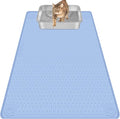 Silicone Cat Litter Mat for Litter Box 40”x28” Large Cat Mat, Blue | Waterproof, Non-Slip, Leak-Proof Rug Mat with Lip, Easy to Clean, Extra Large Litter Catcher Mat for Floor