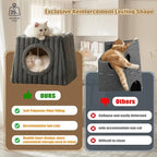 Dogpals Indoor Cat House - Large Cat Cave Bed with Fluffy Balls, Foldable Cat Bed Cave and Apartment with Pads, Suitable for Multiple Small and Large Cats, 18.5x15.4x15.4inches (Deep Grey, XL)