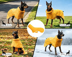Skmeditec Dog Raincoat with Hood, Waterproof Puppy Rain Coat, Windproof Breathable Jacket with Mesh Lining, Outdoor Hiking Shell Coat for Medium Sized Dogs