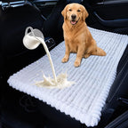 Dog Car Seat Waterproof Bed Cover Nonslip Car Back Seat Soft and Comfortabl | Pet Bed Mat Car Blanket for Travel Backseat Extender Seat Covers Dog Bed for Cars Trucks and SUVs (White Cover 23.6” x 51”)