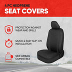 Motor Trend Neoprene Waterproof Seat Covers for Cars, Trucks, & SUV – Black Automotive Interior Protectors - Rear Split Bench Protector for Kids Dogs & Pets – Forros para Asientos de Carro