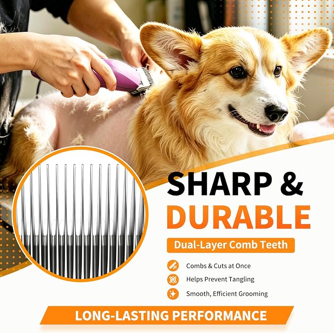 Size 5/8HT Detachable Pet Grooming Clipper Blade with Ceramic Cutter, 16mm 5/8 Inch Cut Length, Silver, Compatible with Andis, Oster A5, Wahl KM10, 1 Pack