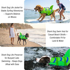Fragralley Shark Fin Dog Life Jacket, High Buoyancy with Tear-Resistant Nylon of Dog Swim Vest, Pet Life Preserver for Small Medium Large Dogs, Puppy Float Vest for Swimming and Boating