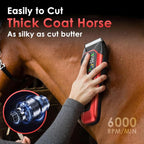 Horse Clippers Low Noise Rechargeble Horse Trimmer Kit | Pet Shaver for Heavy Thick Coats Grooming, 2-Speed Cordless Shears for Sheep, Cats and Dogs